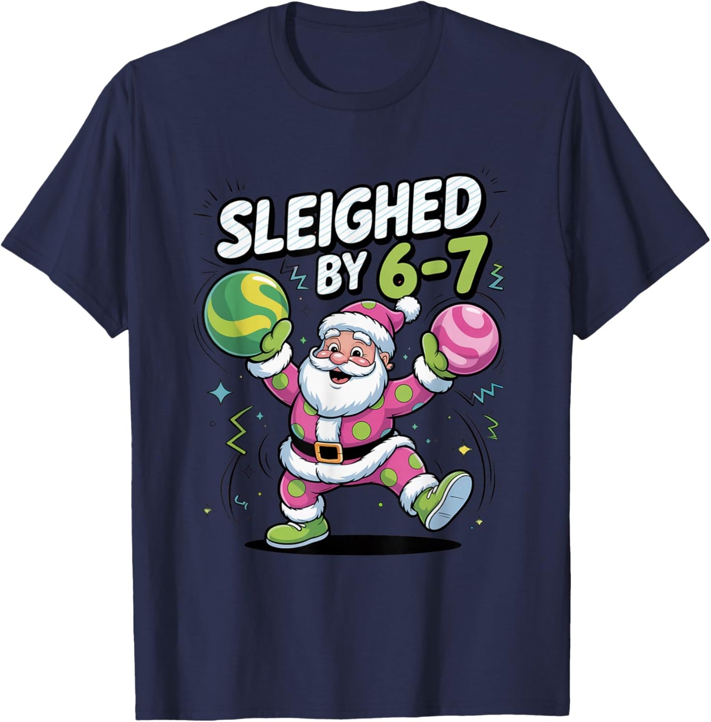 Christmas 67 Funny Xmas Six Seven Ugly Sweater 6-7 T-Shirt - T-Shirt | Navy
