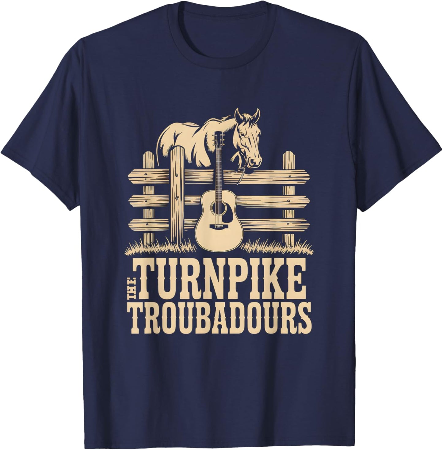 Vintage Turnpike Distressed Country Music Men Women T-Shirt - T-Shirt | Navy