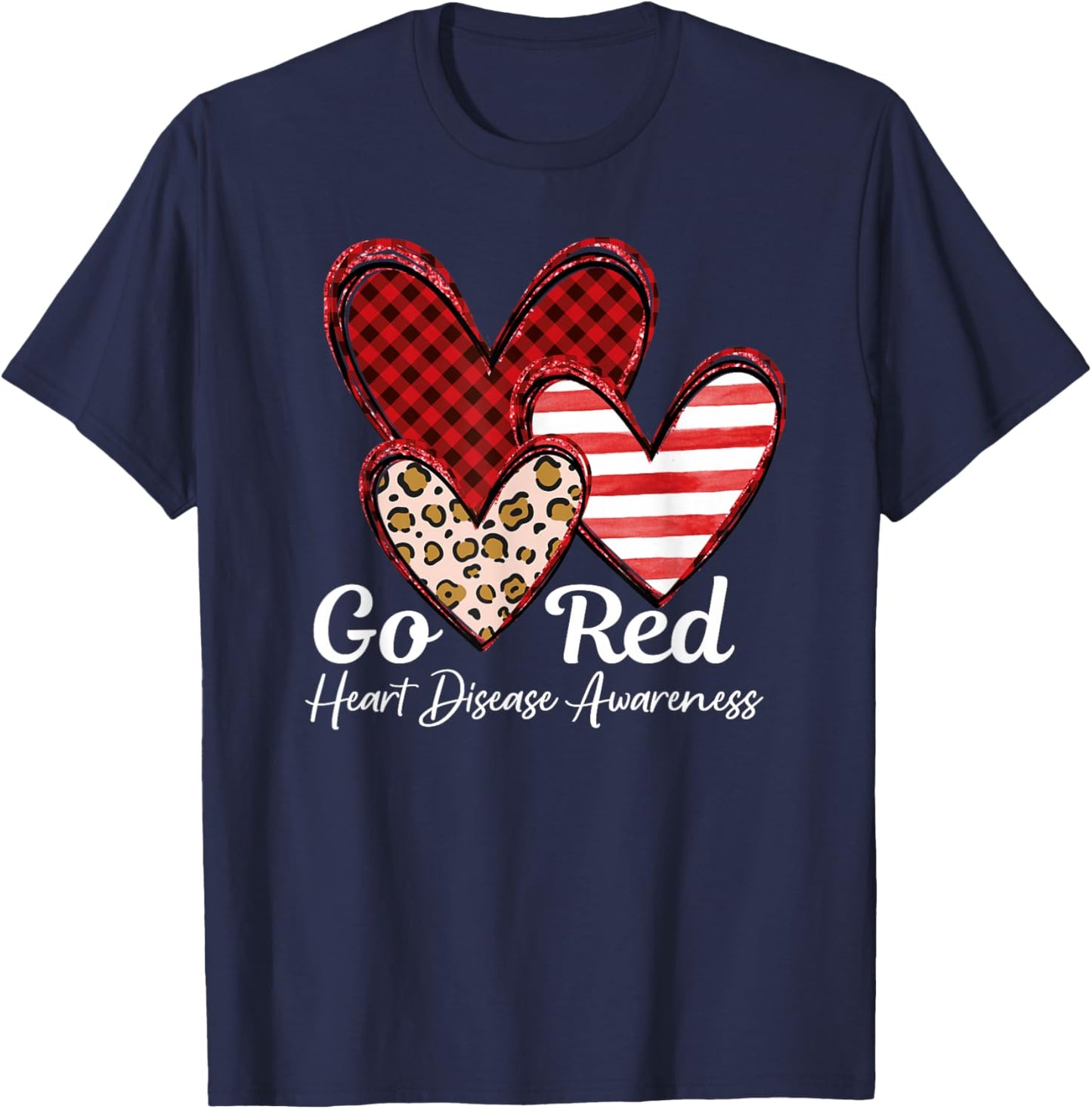 Go Red Heart Disease Awareness CHD February Wear Red T-Shirt - T-Shirt | Navy