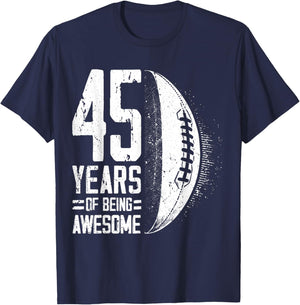 45th Birthday Rugby Player 45 Years Old Man Woman T-Shirt - T-Shirt | Navy