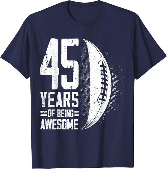 45th Birthday Rugby Player 45 Years Old Man Woman T-Shirt - T-Shirt | Navy