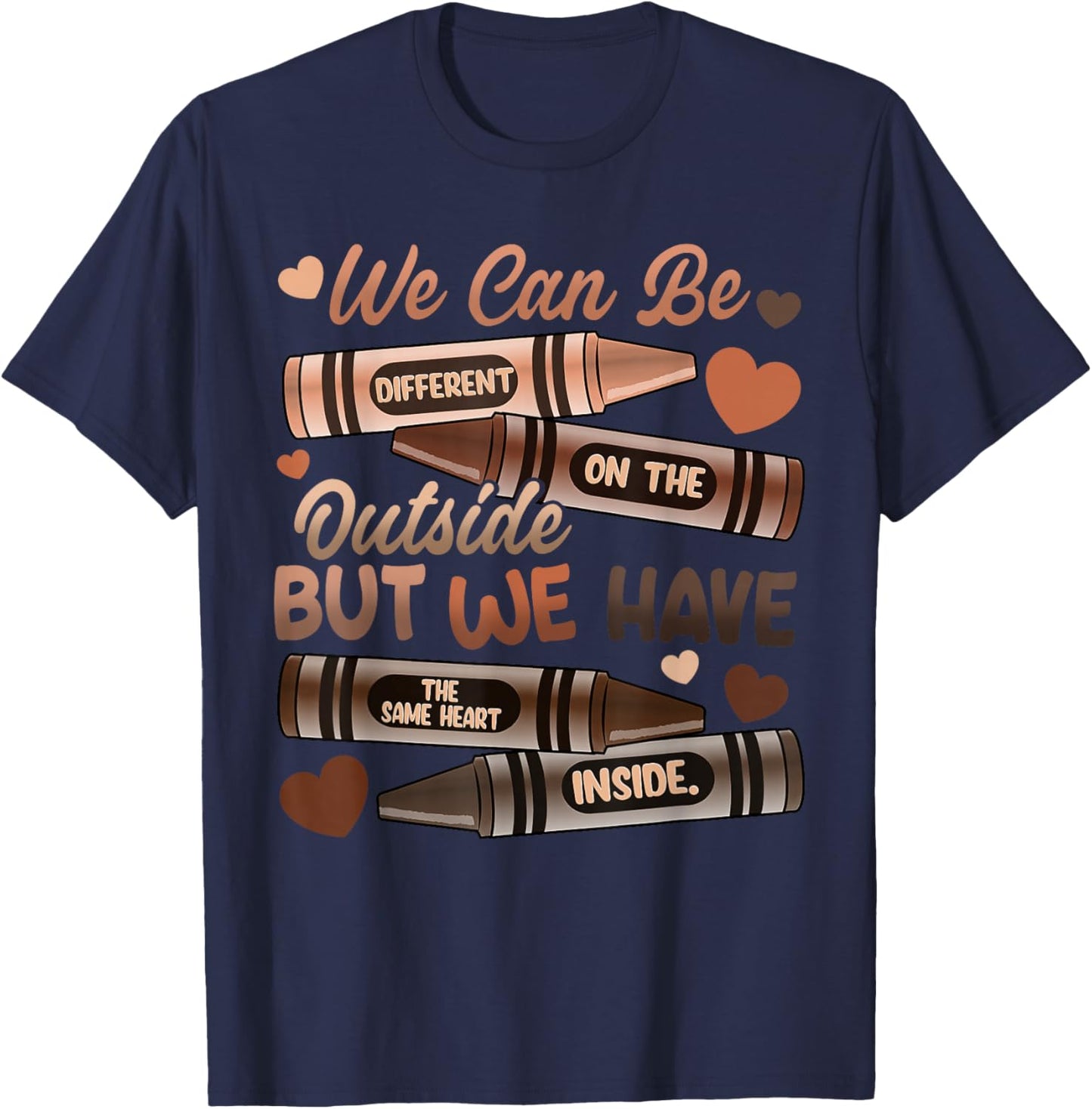 The Same Heart Inside Black History Month African American T-Shirt - T-Shirt | Navy