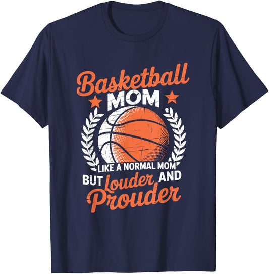 Loud Proud Basketball Mom T-Shirt - T-Shirt | Navy