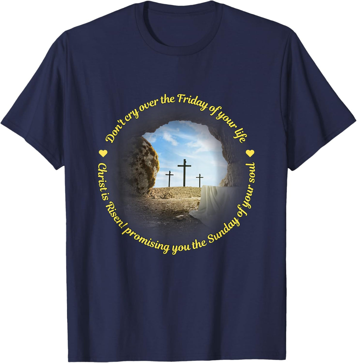 Resurrection - Christ is Risen T-Shirt - T-Shirt | Navy