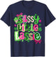 St Patricks Day Sassy Little Lassie Kids Girls Bow Shamrock T-Shirt - T-Shirt | Navy