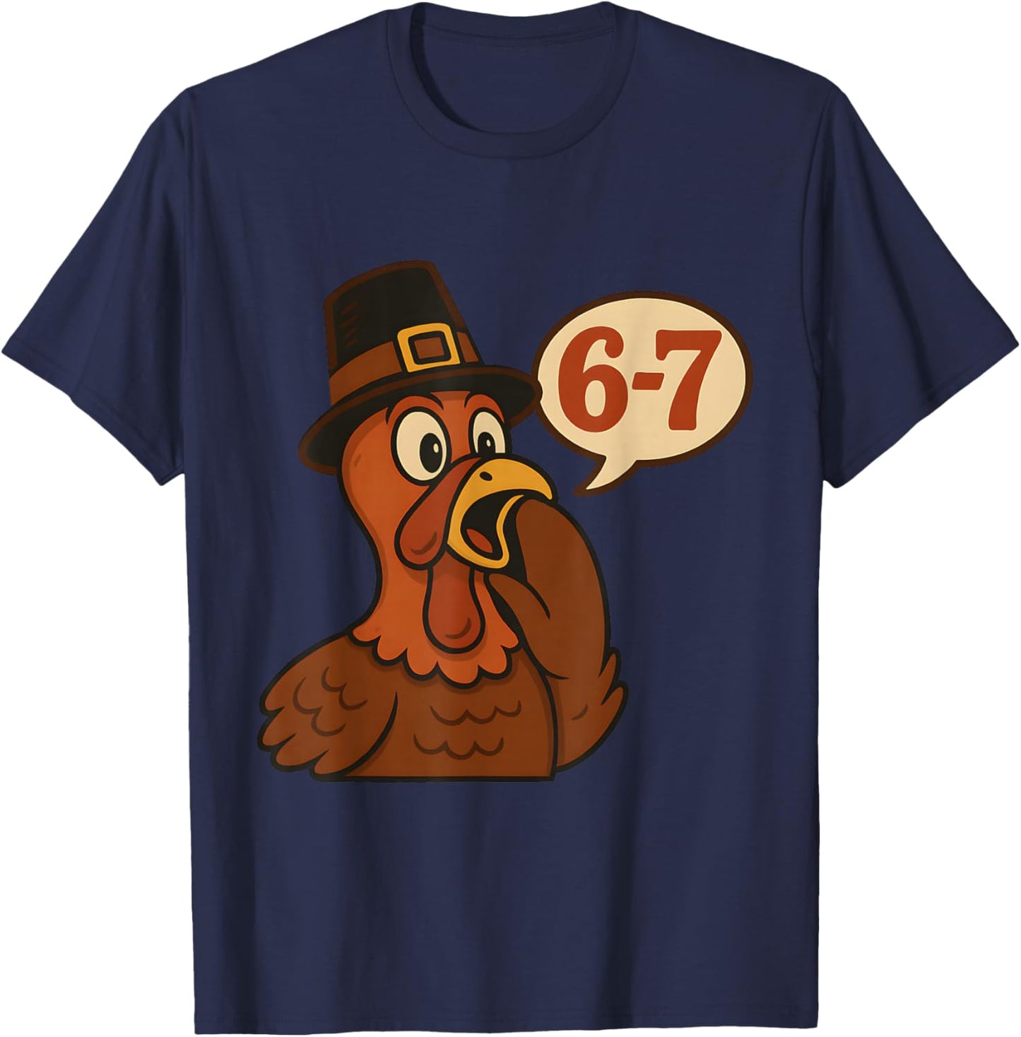 67 Thanksgiving Funny Turkey Six Seven Meme Boys Kids Saying T-Shirt - T-Shirt | Navy