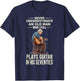Never Underestimate Old Man Plays Guitar 70s Funny Birthday T-Shirt - T-Shirt | Navy