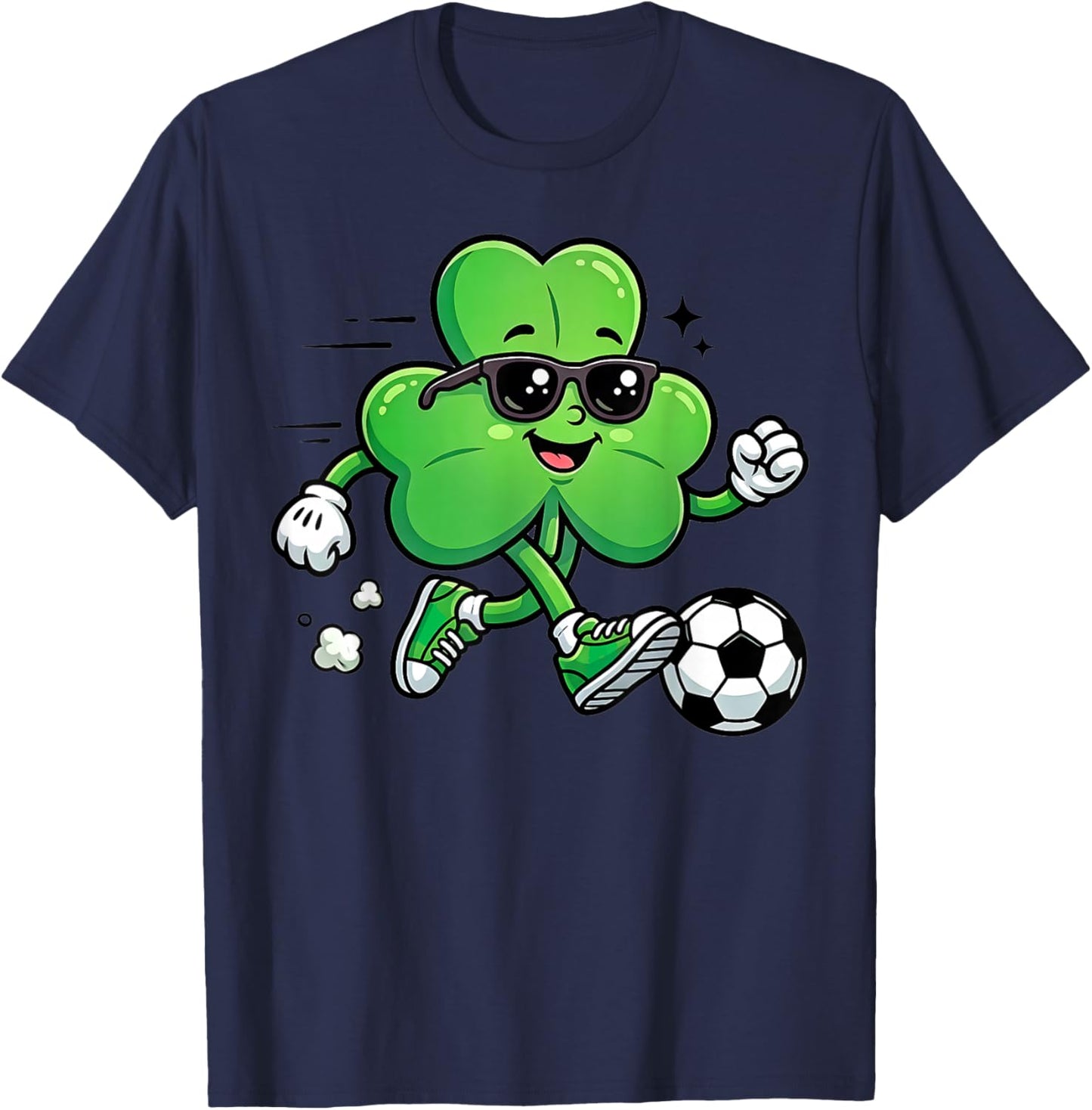 Cool Shamrock Soccer Player St Patricks Day Irish Football T-Shirt - T-Shirt | Navy