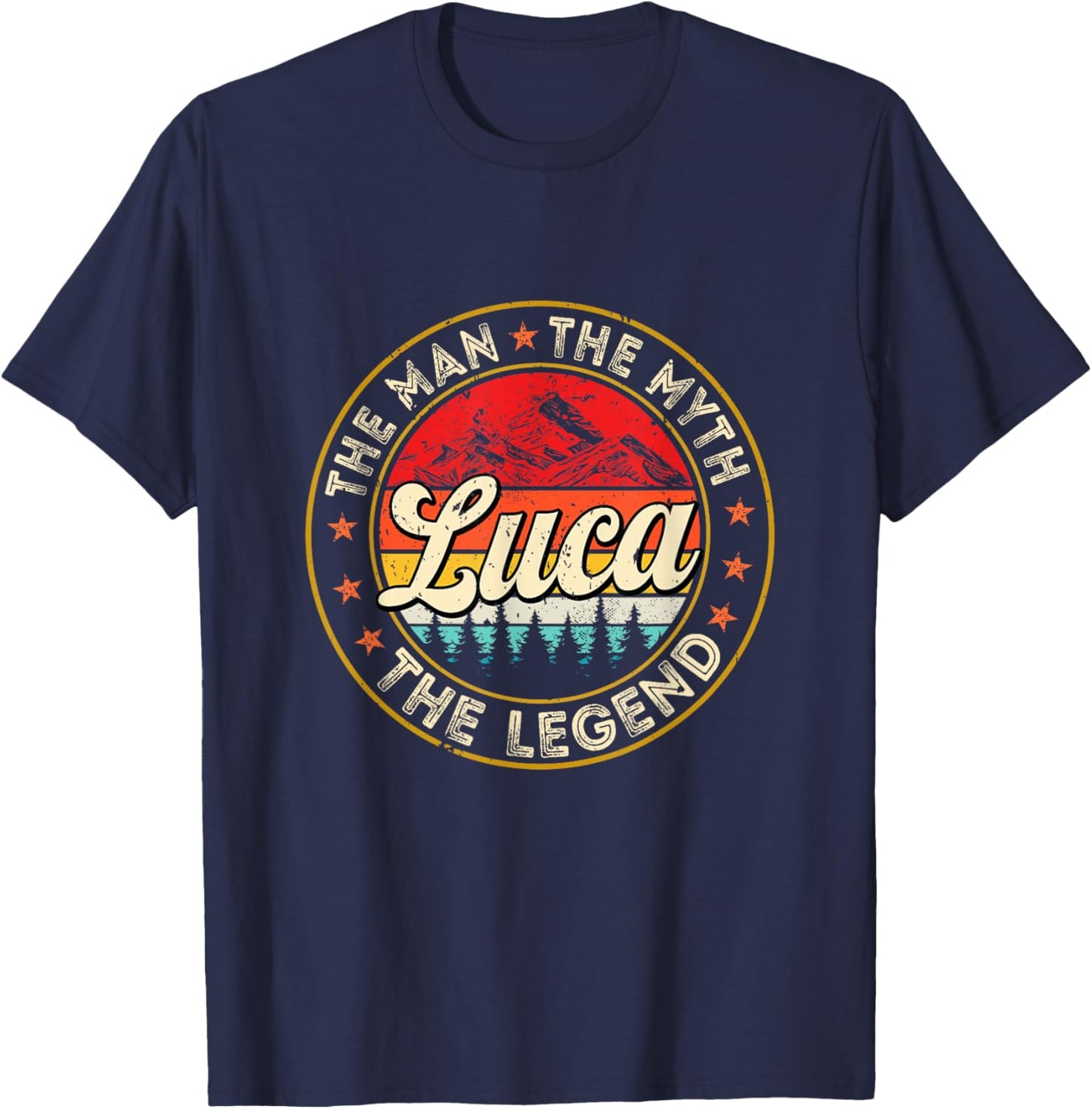 Luca The Man The Myth The Legend Personalized Name T-Shirt - T-Shirt | Navy