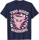 Two Nado Warning Coquette Bow 2nd Birthday 2 Year Old Girls T-Shirt - T-Shirt | Navy