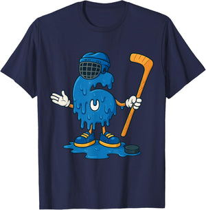 67 Drip Ice Cream Hockey Player T-Shirt - T-Shirt | Navy