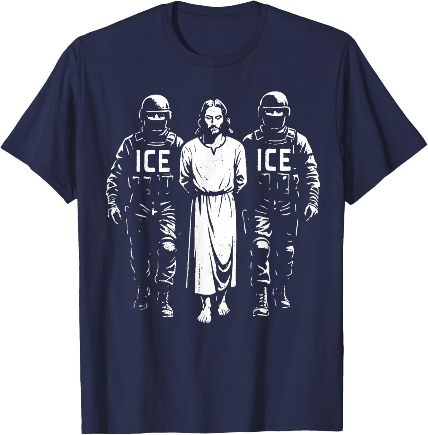 Freedom Peace Protest Support Indivisible No Kings Jesus T-Shirt - T-Shirt | Navy