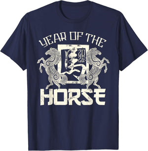 2026 Year of The Horse Chinese Zodiac Chinese New Year T-Shirt - T-Shirt | Navy