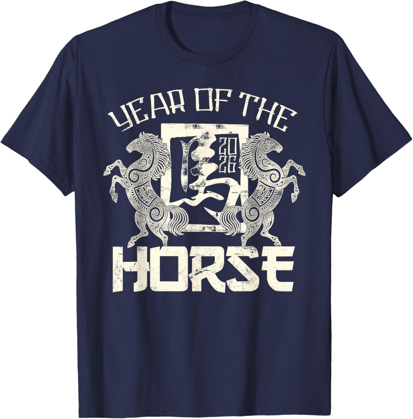 2026 Year of The Horse Chinese Zodiac Chinese New Year T-Shirt - T-Shirt | Navy