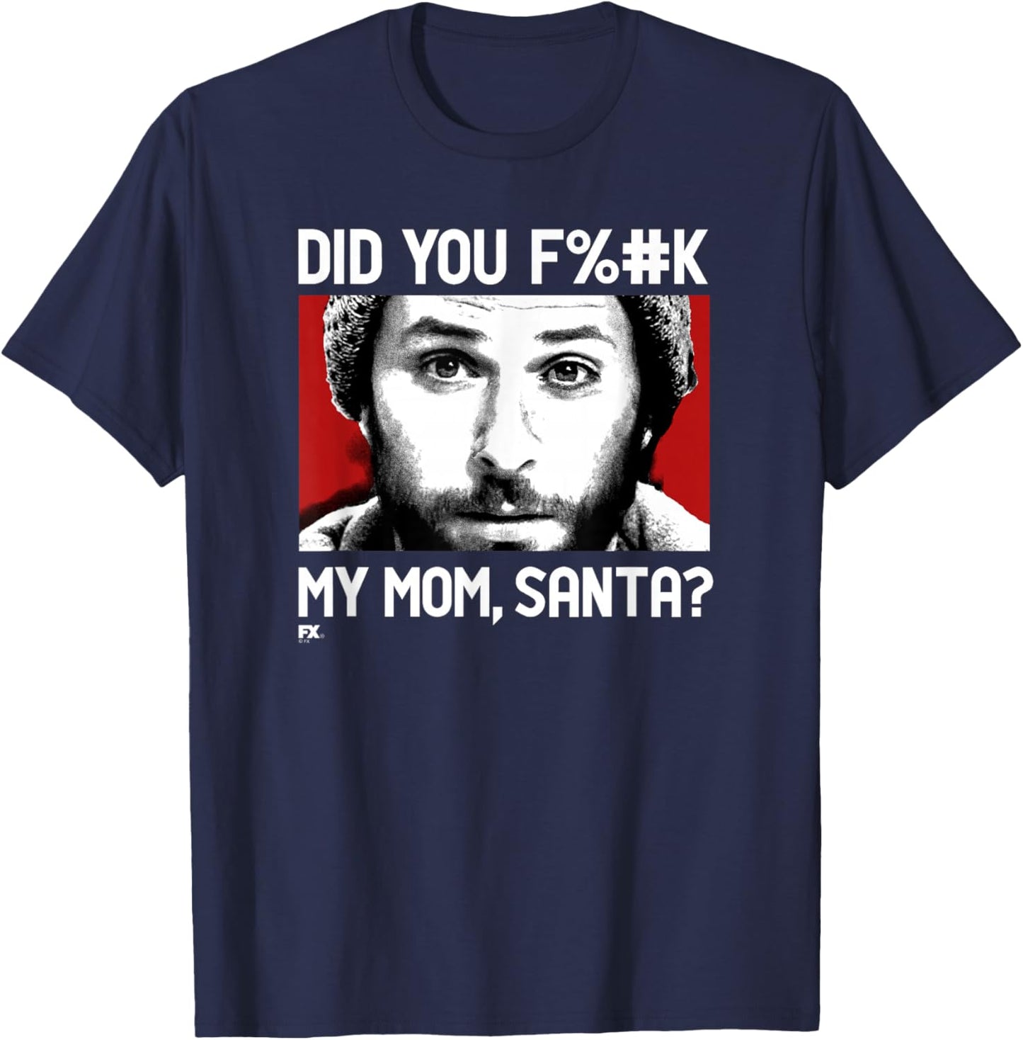 It's Always Sunny Charlie's Mom and Santa Funny Christmas T-Shirt - T-Shirt | Navy