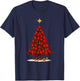Santa Cardinal Bird Christmas Tree Christmas Lights Lover T-Shirt - T-Shirt | Navy