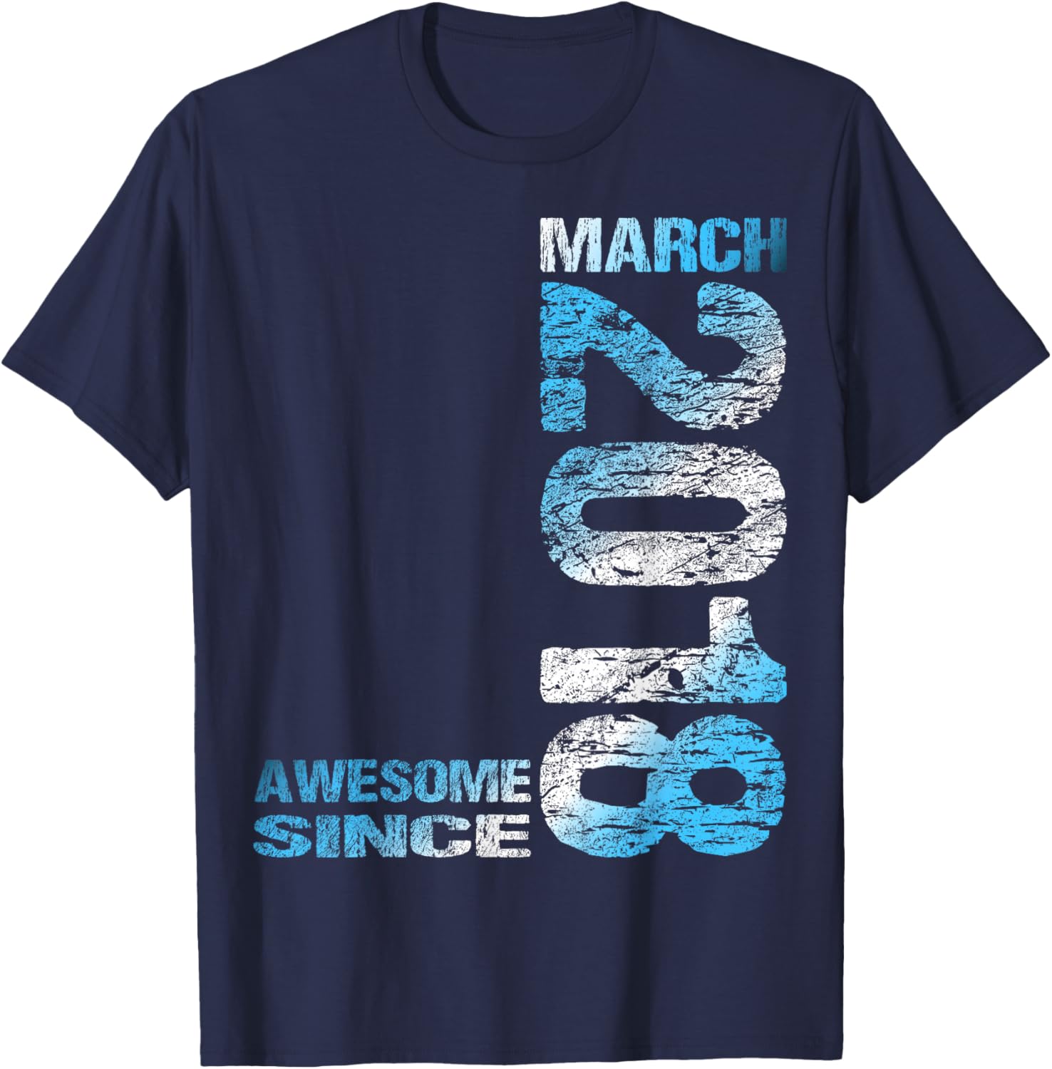 Awesome Since March 2018 8th Birthday T-Shirt - T-Shirt | Navy