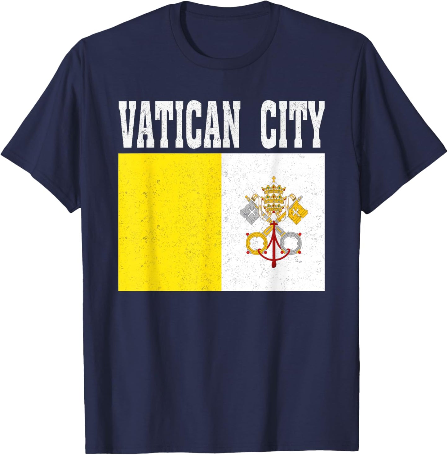 Vatican City Flag Patriotic National Roots Souvenir T-Shirt - T-Shirt | Navy