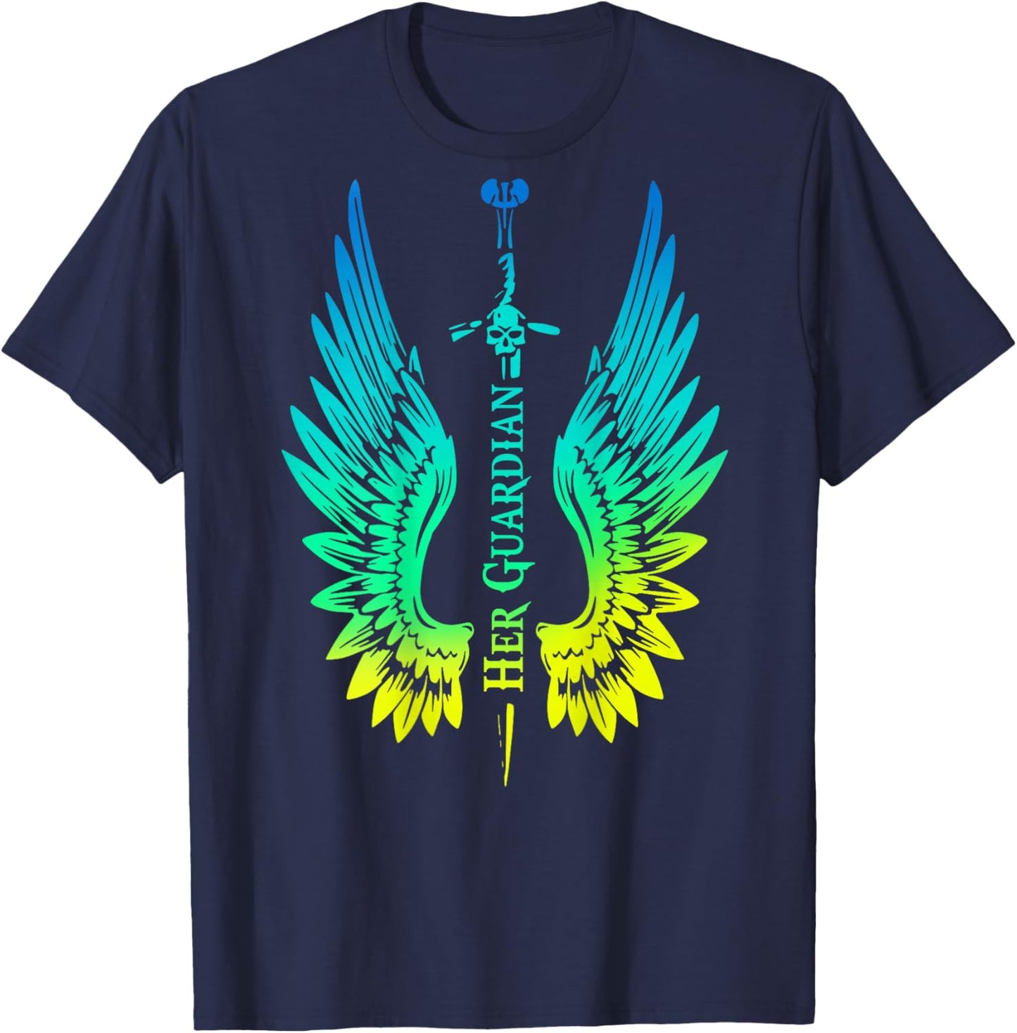 His Angel her Guardian Matching Couple T-Shirt - T-Shirt | Navy