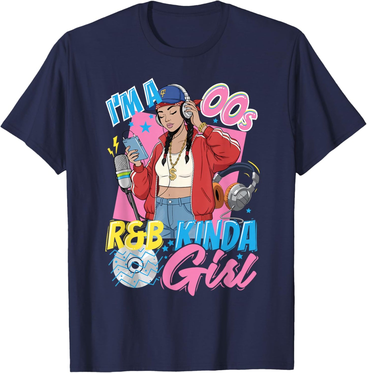 Back to The 2000s R&B Girl Vintage Retro 00s T-Shirt - T-Shirt | Navy