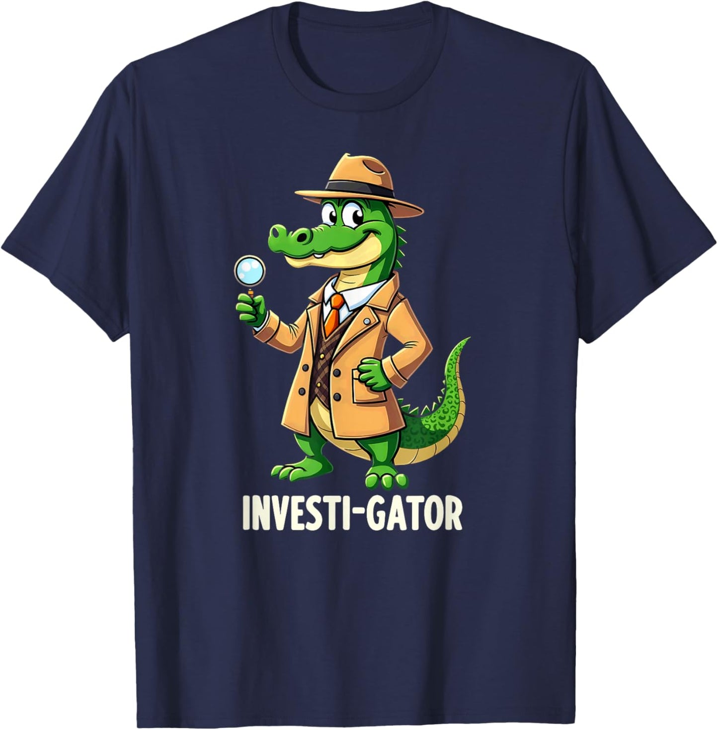 Humor Private Investigator Alligator T-Shirt - T-Shirt | Navy