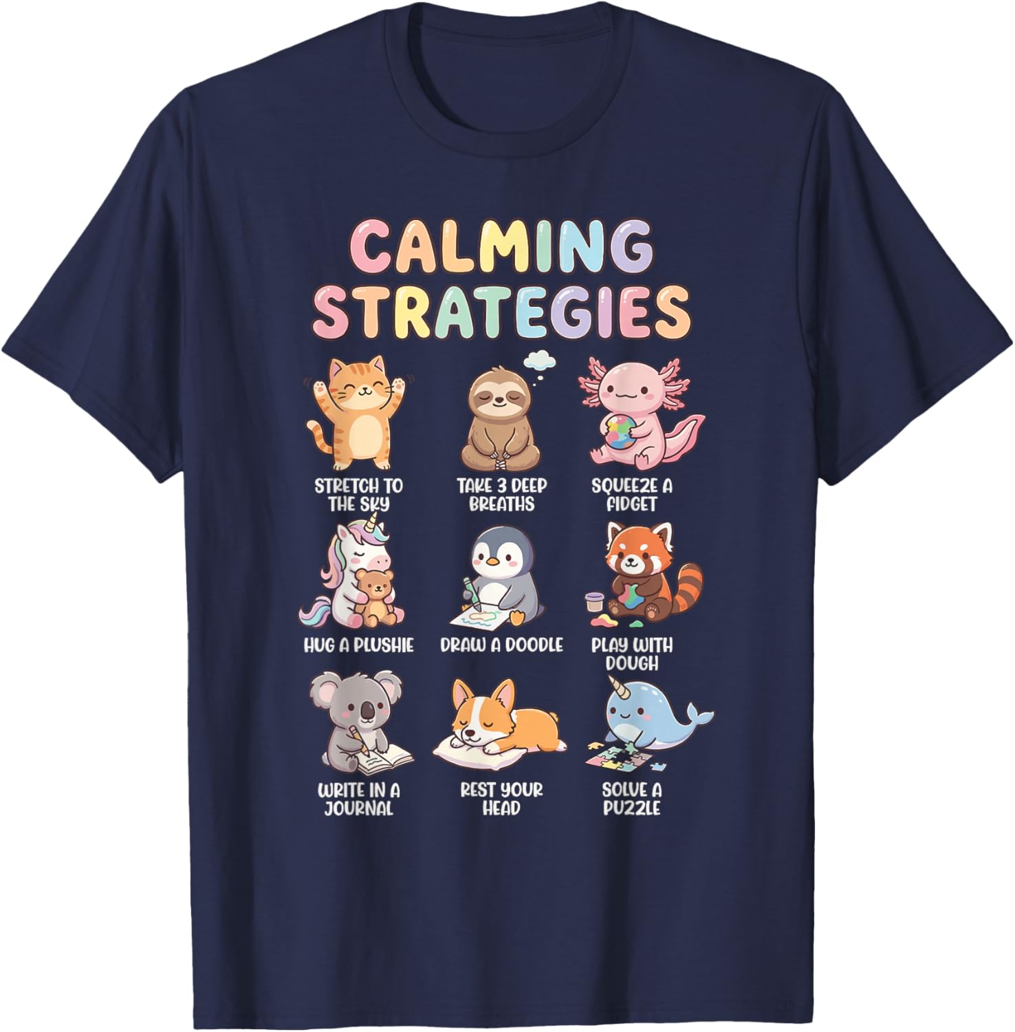 Calming Strategies T-Shirt - T-Shirt | Navy