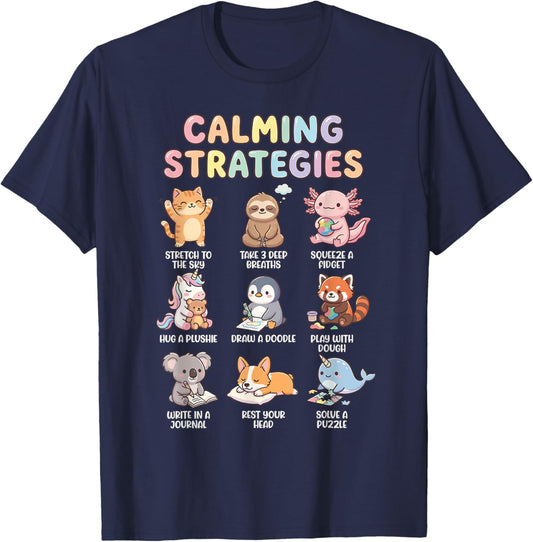 Calming Strategies T-Shirt - T-Shirt | Navy