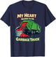 My Heart Belongs to The Garbage Truck Boys Trash Truck T-Shirt - T-Shirt | Navy