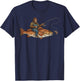Redfish Fishing Bigfoot Riding Fisherman Funny Angler T-Shirt - T-Shirt | Navy