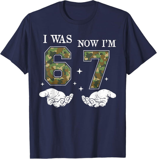 I was 6 Now I'm 7 Year Old Birthday 6 7 Birthday Boys Kids T-Shirt - T-Shirt | Navy