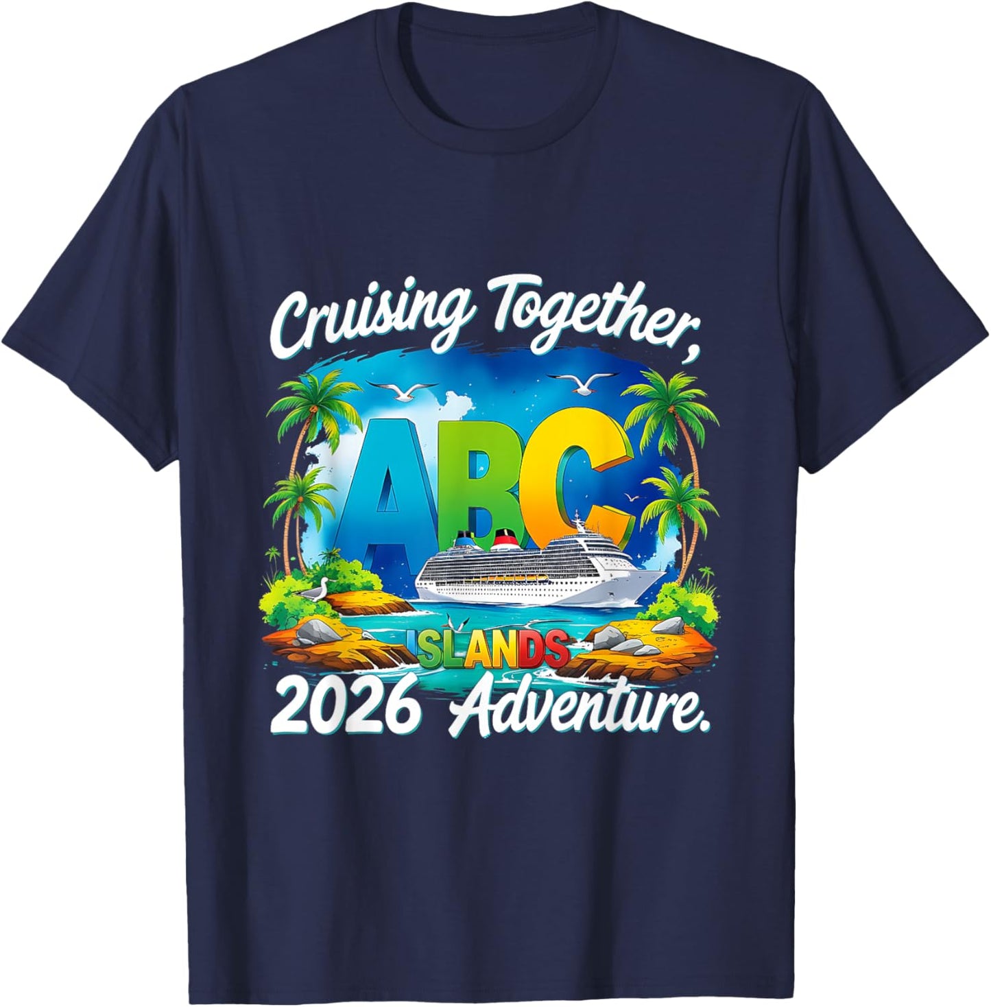 Aruba Bonaire Curaçao Cruise Trip Caribbean ABC Islands T-Shirt - T-Shirt | Navy