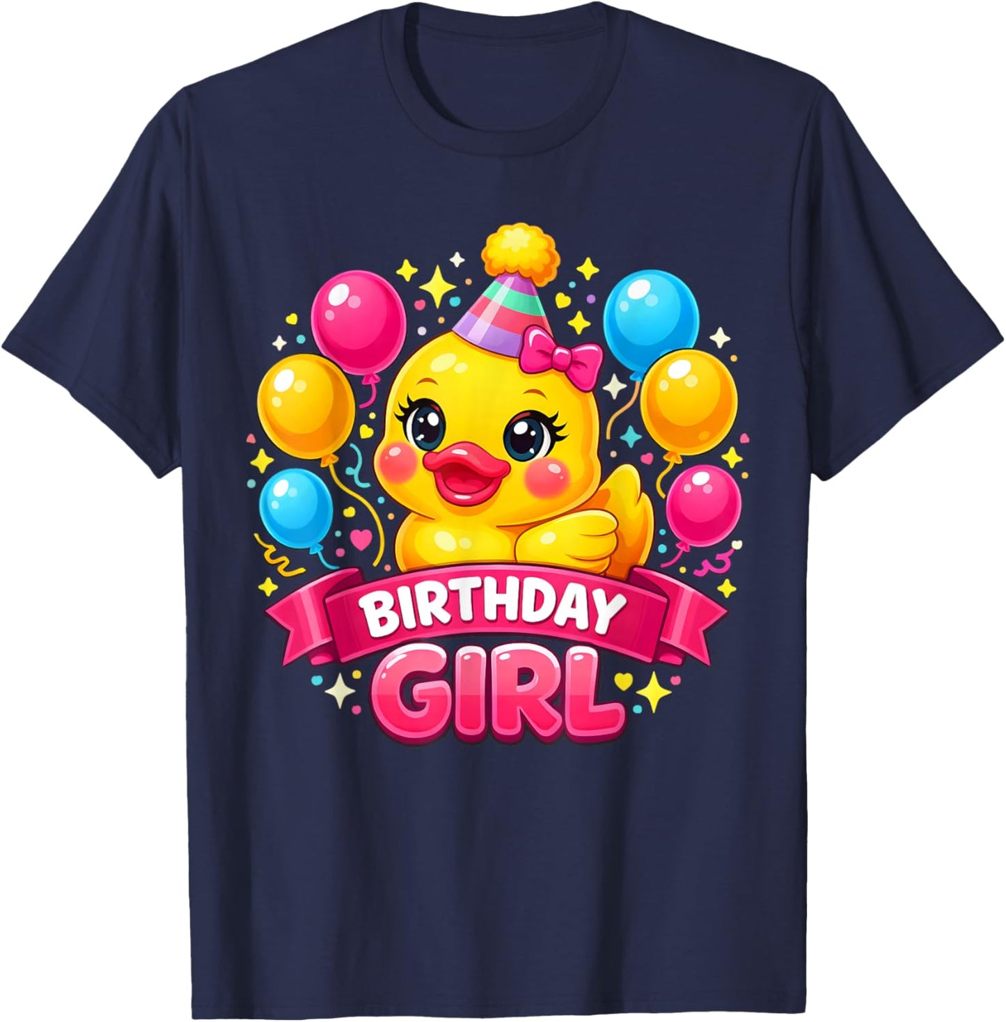 Duck Lover Birthday Girl Rubber Duck T-Shirt - T-Shirt | Navy