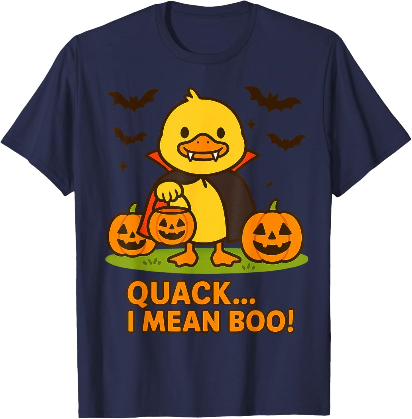 Funny Duck Halloween Costume – Quack I Mean Boo Quote T-Shirt - T-Shirt | Navy