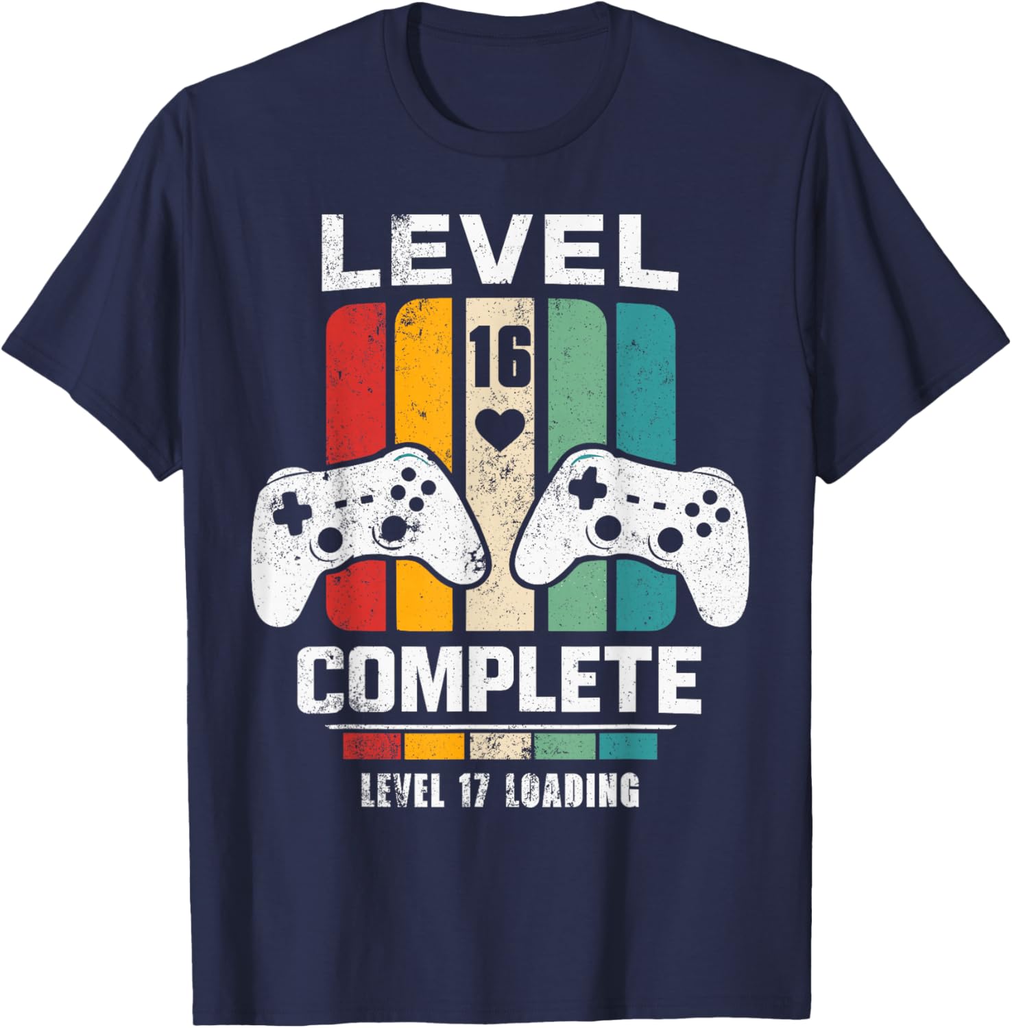 Vintage 16th Wedding Anniversary Him Her Level 16 Complete T-Shirt - T-Shirt | Navy