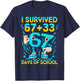 I Survived 100 Days of School 67 Italian Brainrot Kids Meme T-Shirt - T-Shirt | Navy
