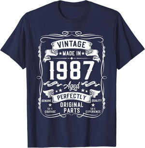 Vintage 1987 39yr 39th Birthday Gifts 39 Years Old T-Shirt - T-Shirt | Navy