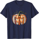 Vintage Bow Book Pumpkin Autumn Fall Librarians Girls T-Shirt - T-Shirt | Navy