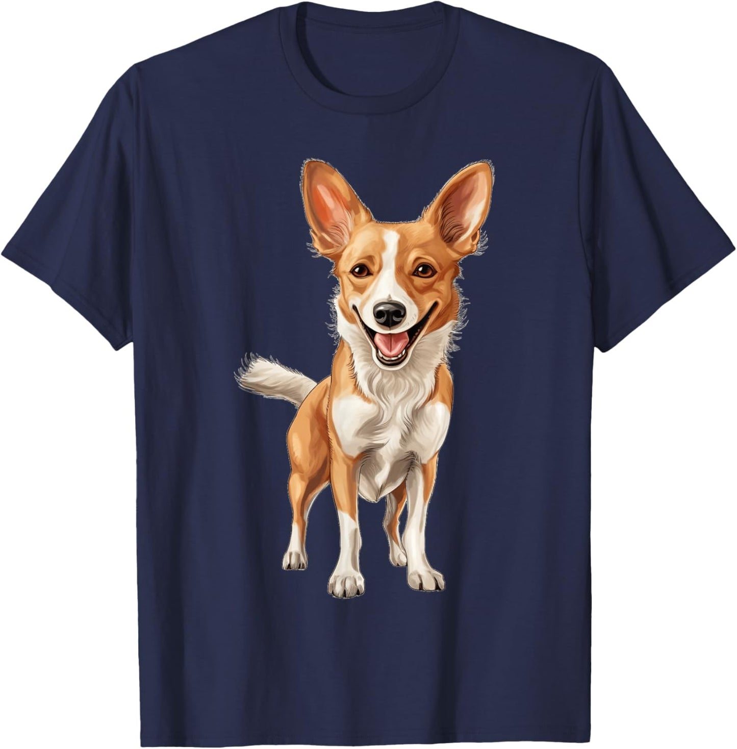 Portuguese Podengo Pequeno Dog Mom Dad Puppy Breed Memorial T-Shirt - T-Shirt | Navy