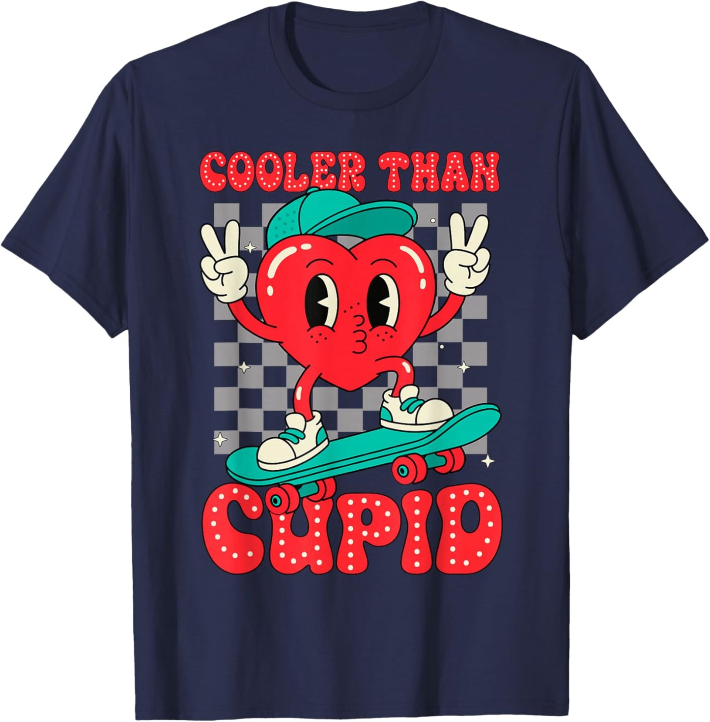 Cooler Than Cupid Valentines Day for Teens Kids Boys Girls T-Shirt - T-Shirt | Navy