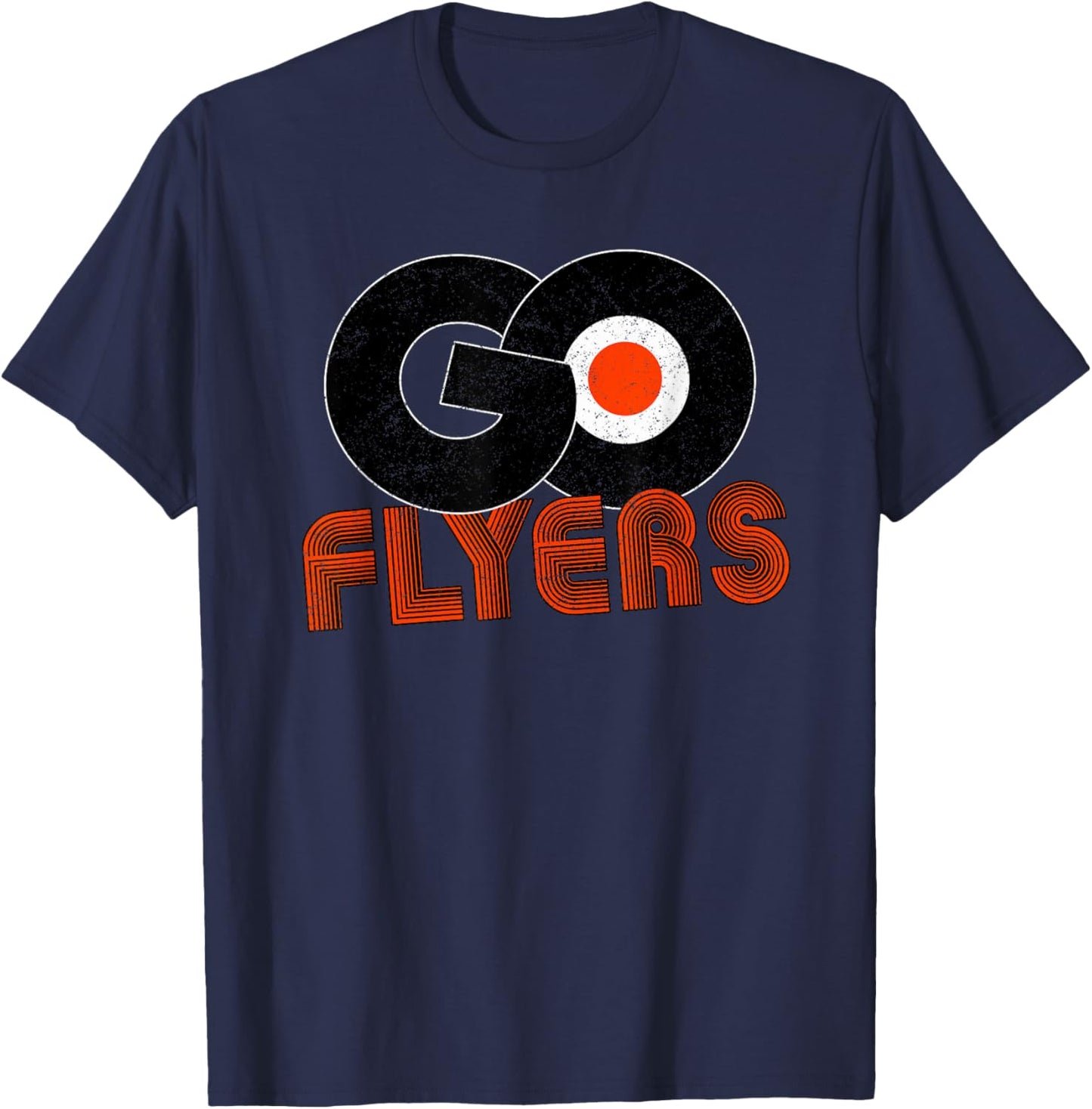 Vintage Let's Go Flyers Retro Sports Cheering Fan Spirit T-Shirt - T-Shirt | Navy