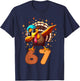 Funny Turkey Dab 67 Six Seven Thanksgiving Meme Brainrot T-Shirt - T-Shirt | Navy
