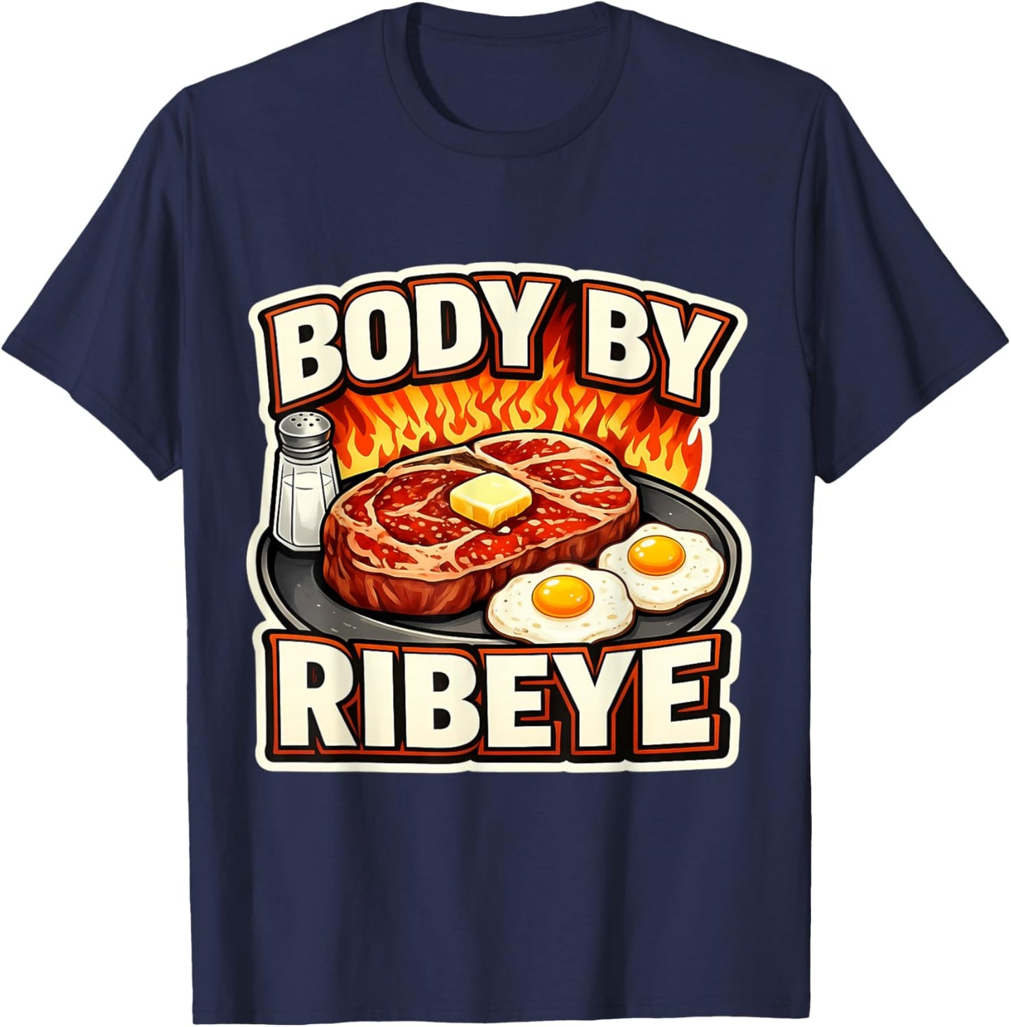Body By Ribeye Carnivore Diet Keto Ketogenic Meat Lover Gym T-Shirt - T-Shirt | Navy