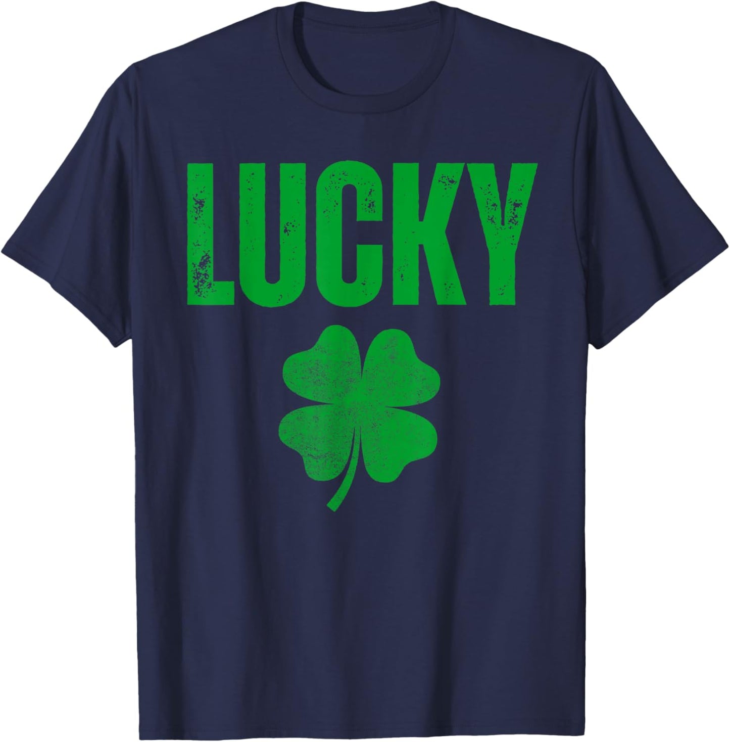 Lucky and Lucky Fucker, Matching Couples, Lucky Shamrock T-Shirt - T-Shirt | Navy