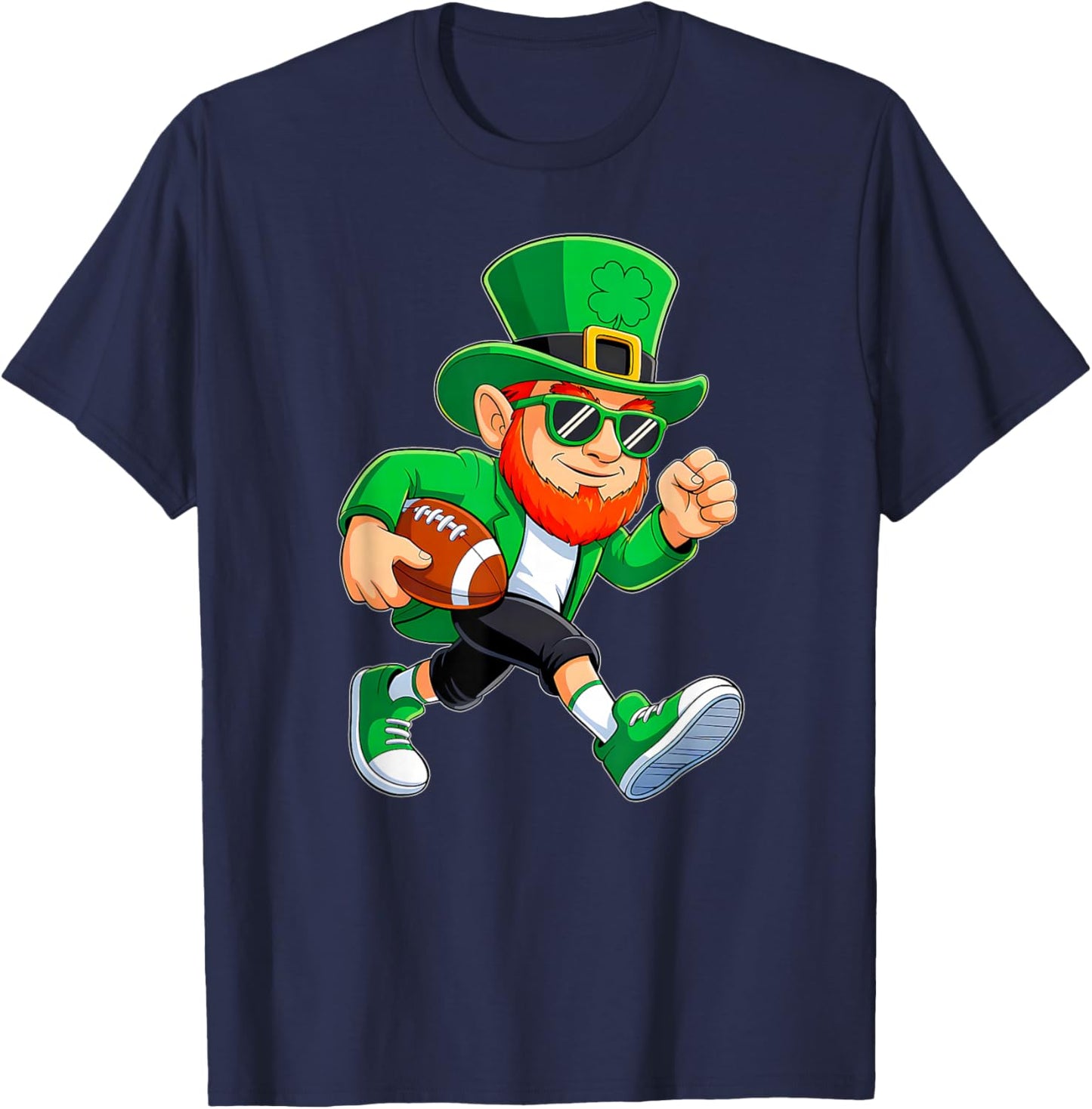 St Patricks Day Leprechaun Football Saint Paddys Boys Men T-Shirt - T-Shirt | Navy