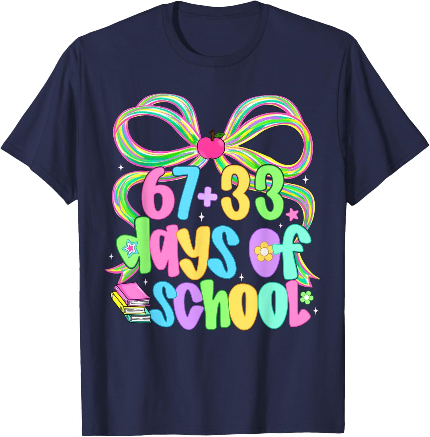 67 33 Days of School Shirts Kids Girls 100th Day of School T-Shirt - T-Shirt | Navy