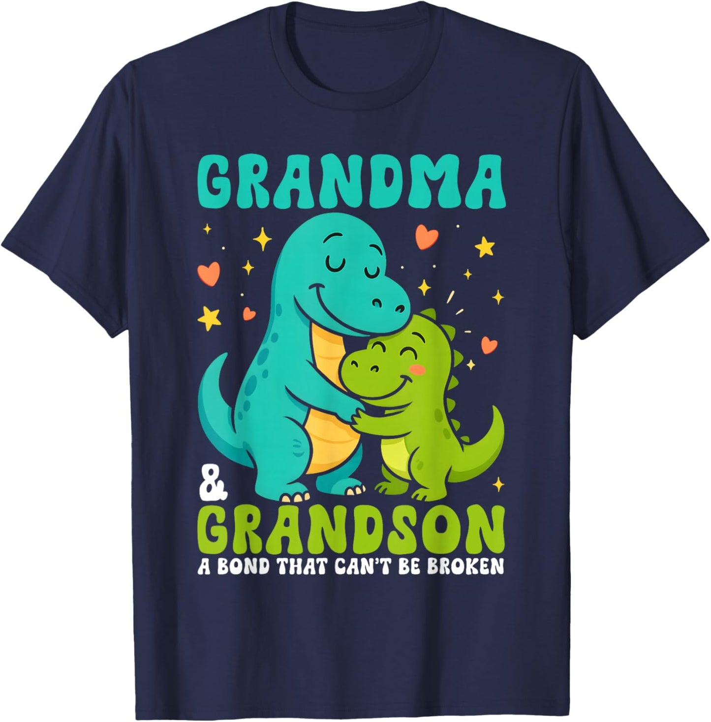 Grandma and Grandson Dinosaur A Bond That Cant Be Broken T-Shirt - T-Shirt | Navy