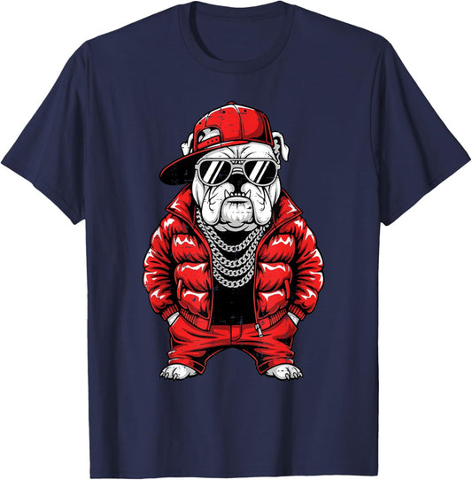 Bulldog Boys Girls Teen Kids Youth Men Women T-Shirt - T-Shirt | Navy
