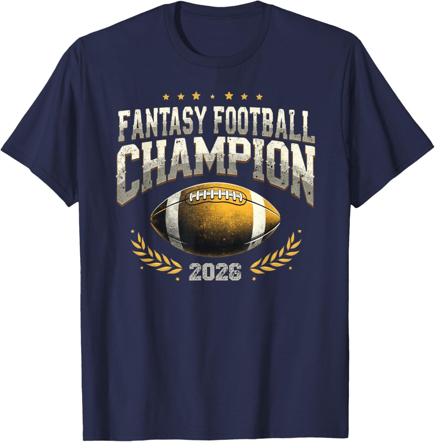 Fantasy Football Champion 2026 – Trophy Winner Gifts T-Shirt - T-Shirt | Navy