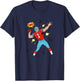 Football Quarterback Throwing for Touchdown Classic Comic T-Shirt - T-Shirt | Navy