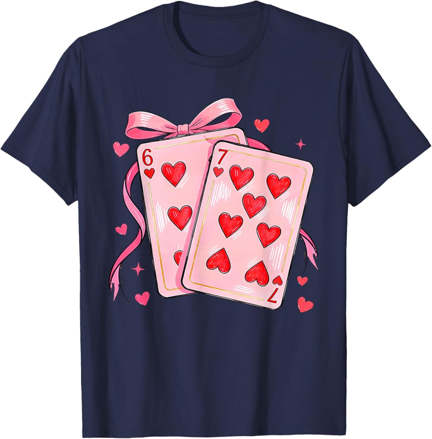 Six Seven 6 7 Meme 67 Valentines Day Girls Kids T-Shirt - T-Shirt | Navy